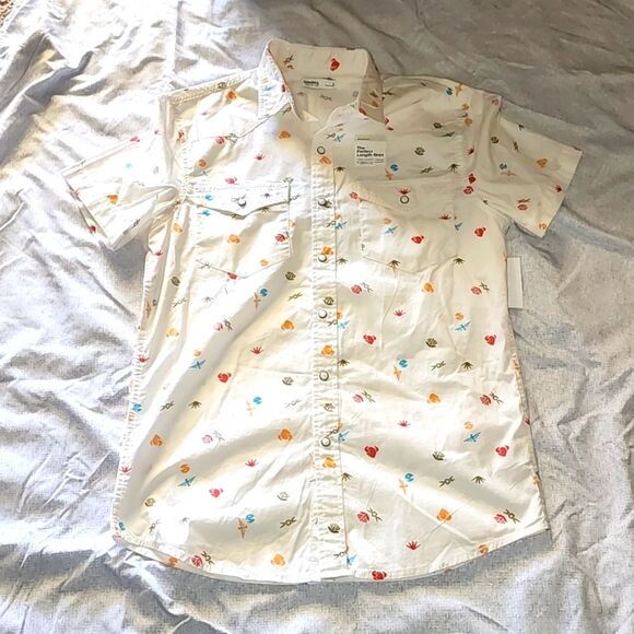 Sonoma Goods For Life Short-Sleeve Perfect Length Button-Down Shirt Size S - Picture 4 of 5